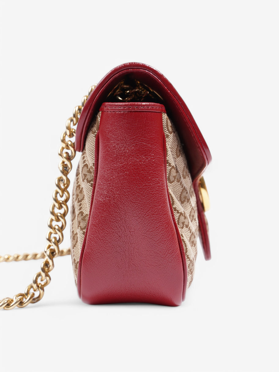 Gucci GG Marmont Chain Shoulder Beige Canvas Image 5