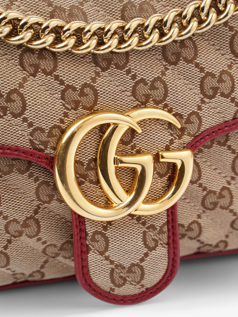 Gucci GG Marmont Chain Shoulder Beige Canvas Image 7