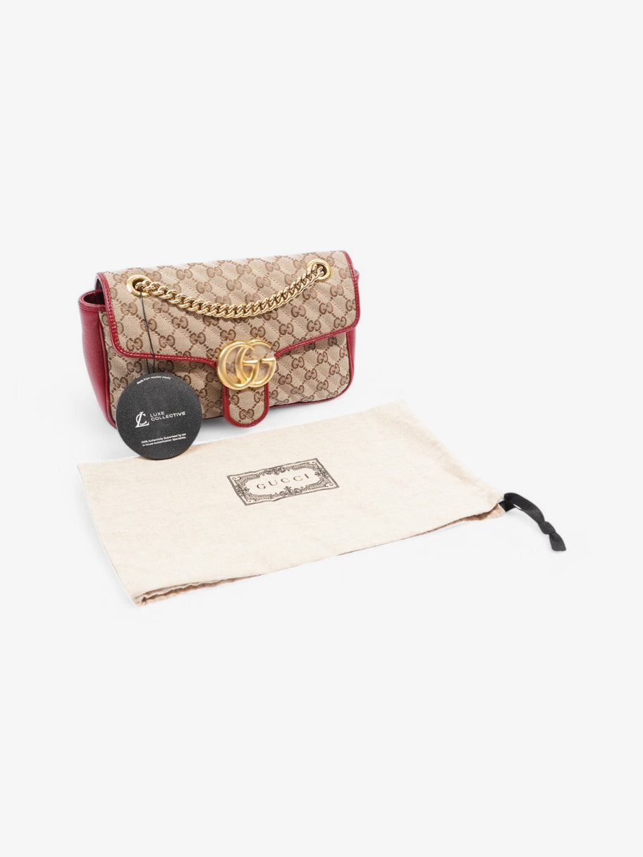 Gucci GG Marmont Chain Shoulder Beige Canvas Image 9