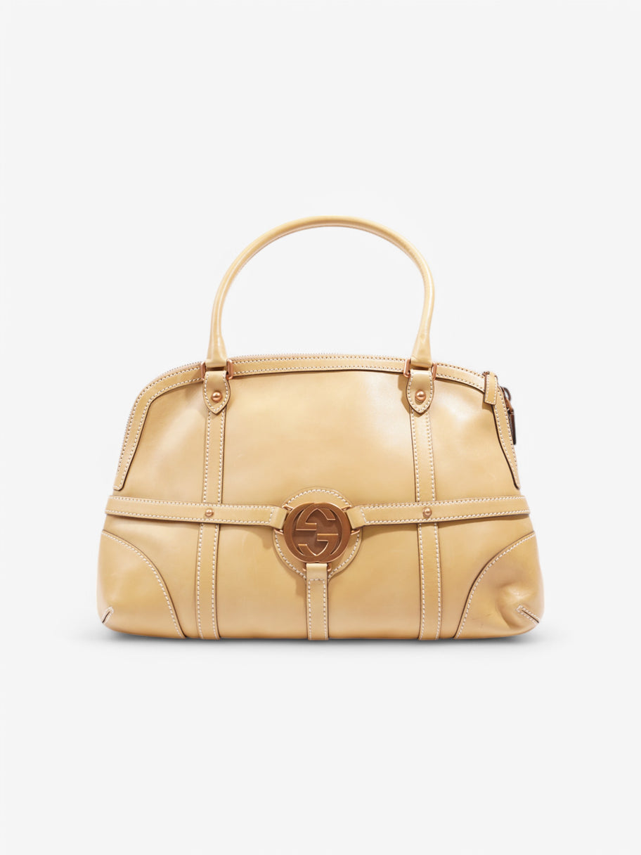 Gucci Interlocking Leather Shoulder Bag Beige  Calfskin Leather Image 1