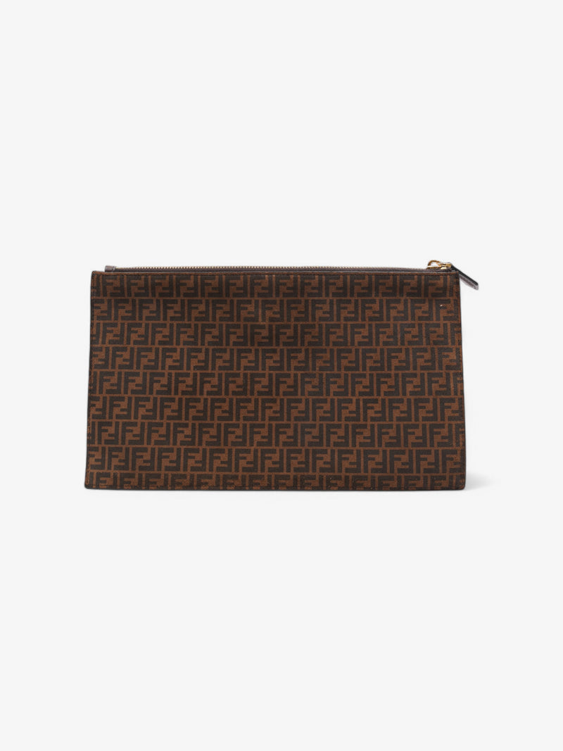 Fendi Zucca Clutch Black / Brown Calfskin Leather