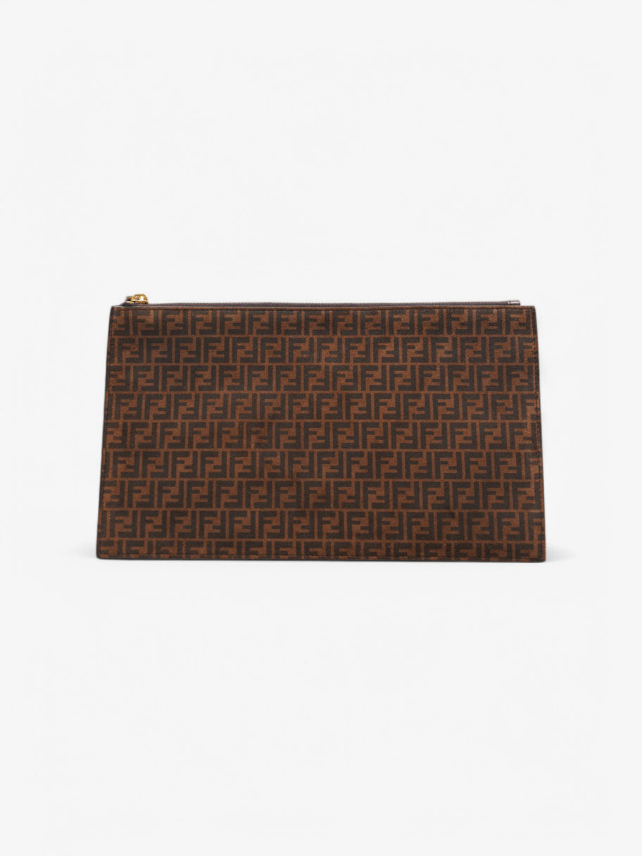 Fendi Zucca Clutch Black / Brown Calfskin Leather Image 2