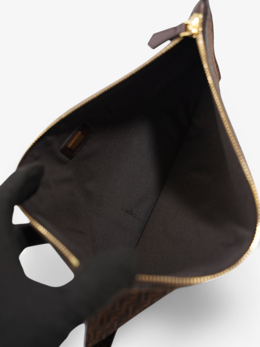 Fendi Zucca Clutch Black / Brown Calfskin Leather Image 3