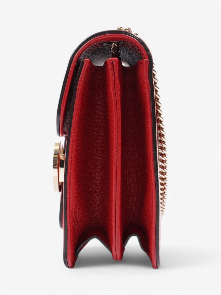 Gucci Interlocking Chain Shoulder Red Calfskin Leather Image 13