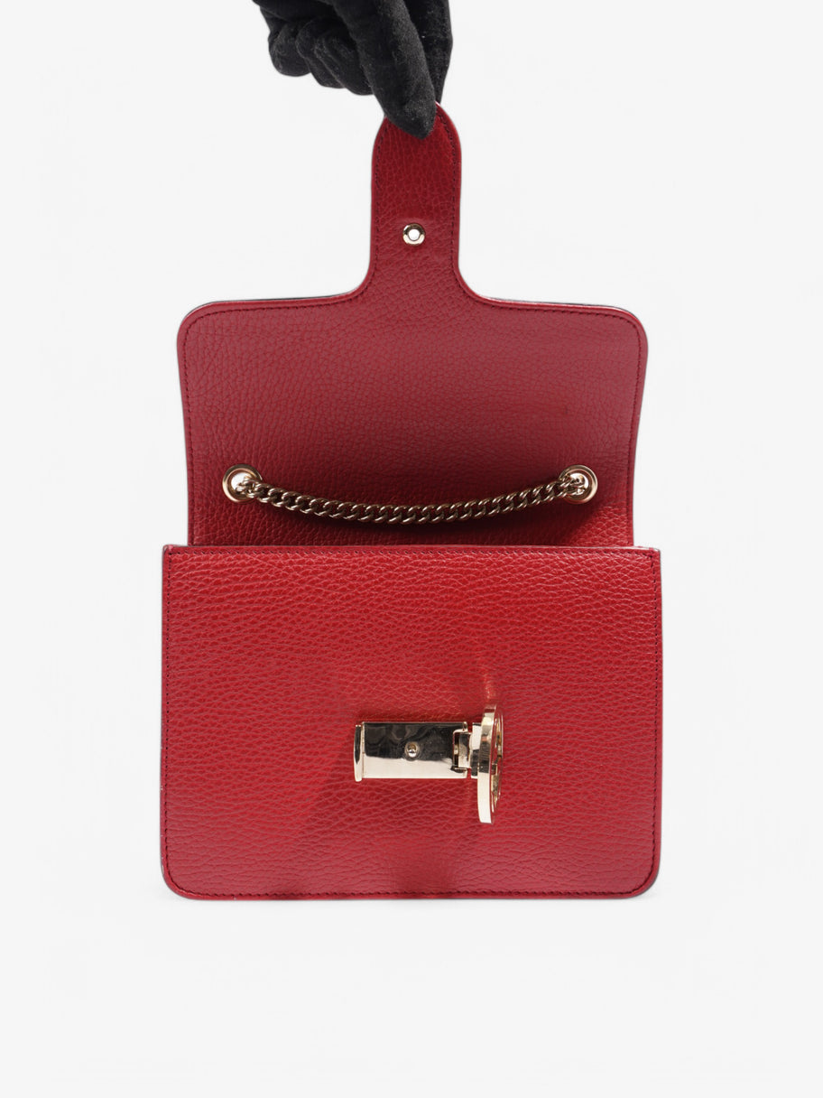 Gucci Interlocking Chain Shoulder Red Calfskin Leather Image 18