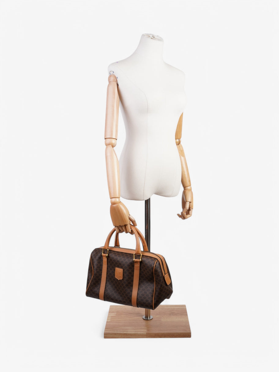 Celine Macadam Boston Brown Coated Canvas Image 2