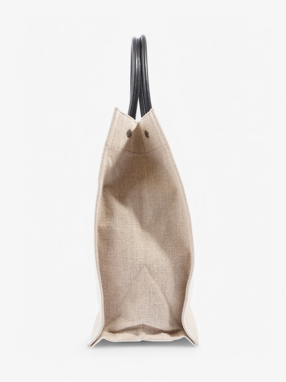 Saint Laurent Rive Gauche Canvas Tote White Canvas Large Image 3
