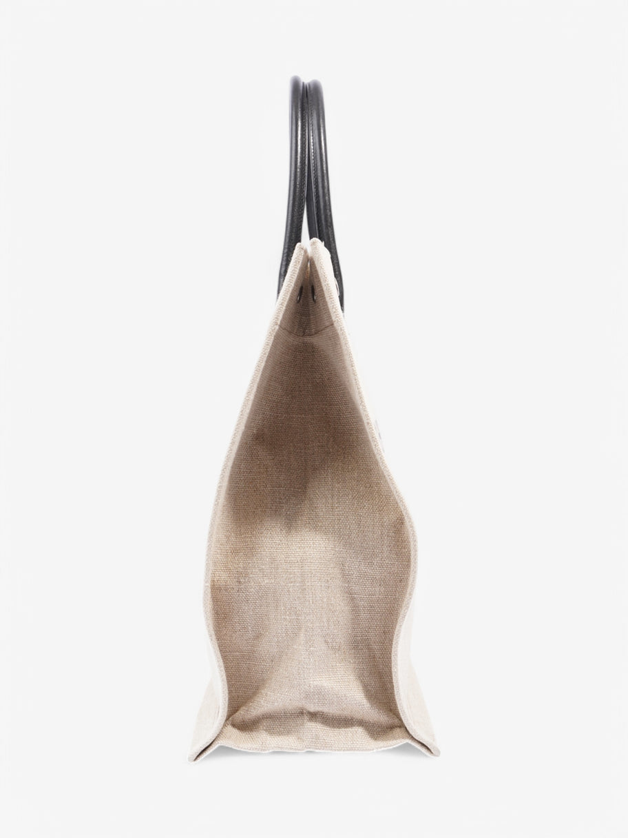 Saint Laurent Rive Gauche Canvas Tote White Canvas Large Image 5
