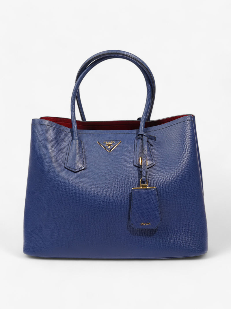  Prada Galleria Tote Blue Saffiano Leather Large