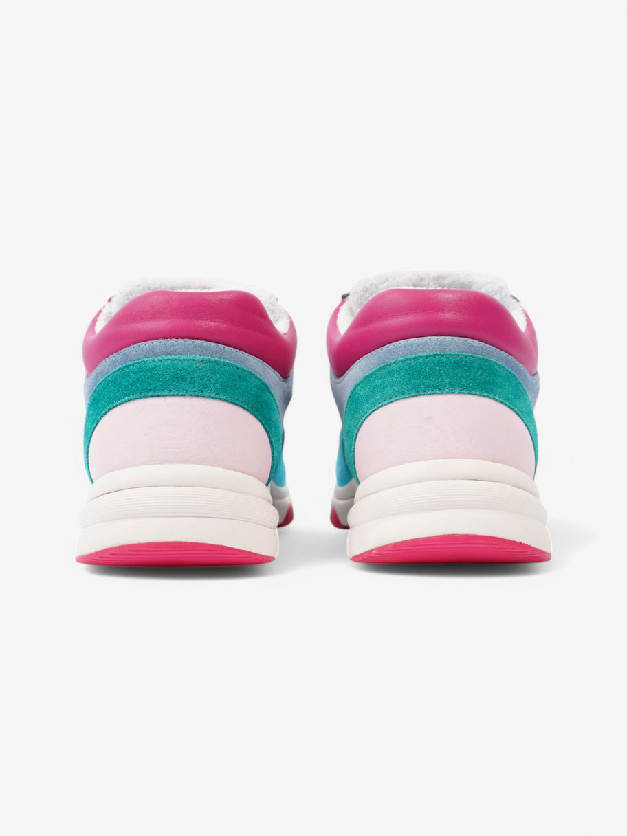 Chanel CC Logo Sneaker Turquoise  / Navy / Pink Suede EU 39 UK 6 Image 6