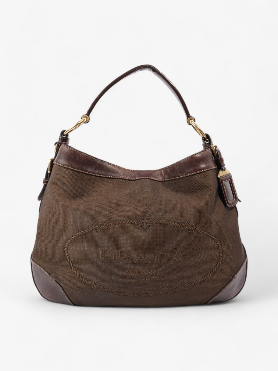 Prada Canapa Tote Brown Canvas Image 1