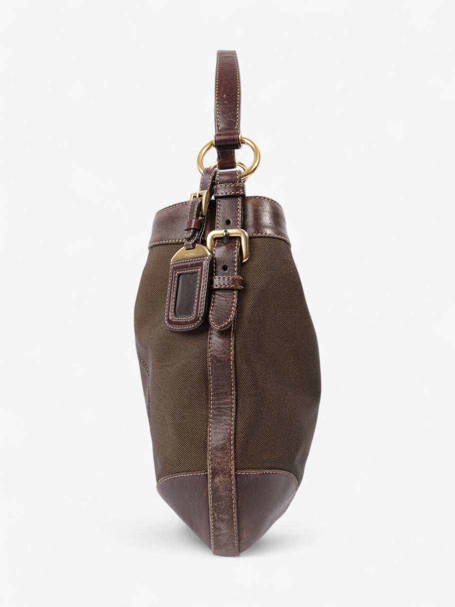 Prada Canapa Tote Brown Canvas Image 3