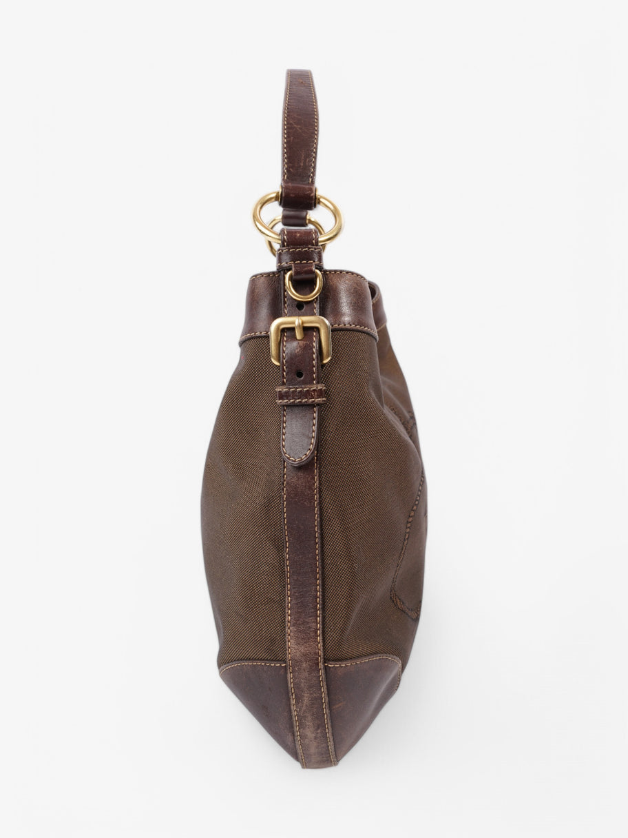 Prada Canapa Tote Brown Canvas Image 5