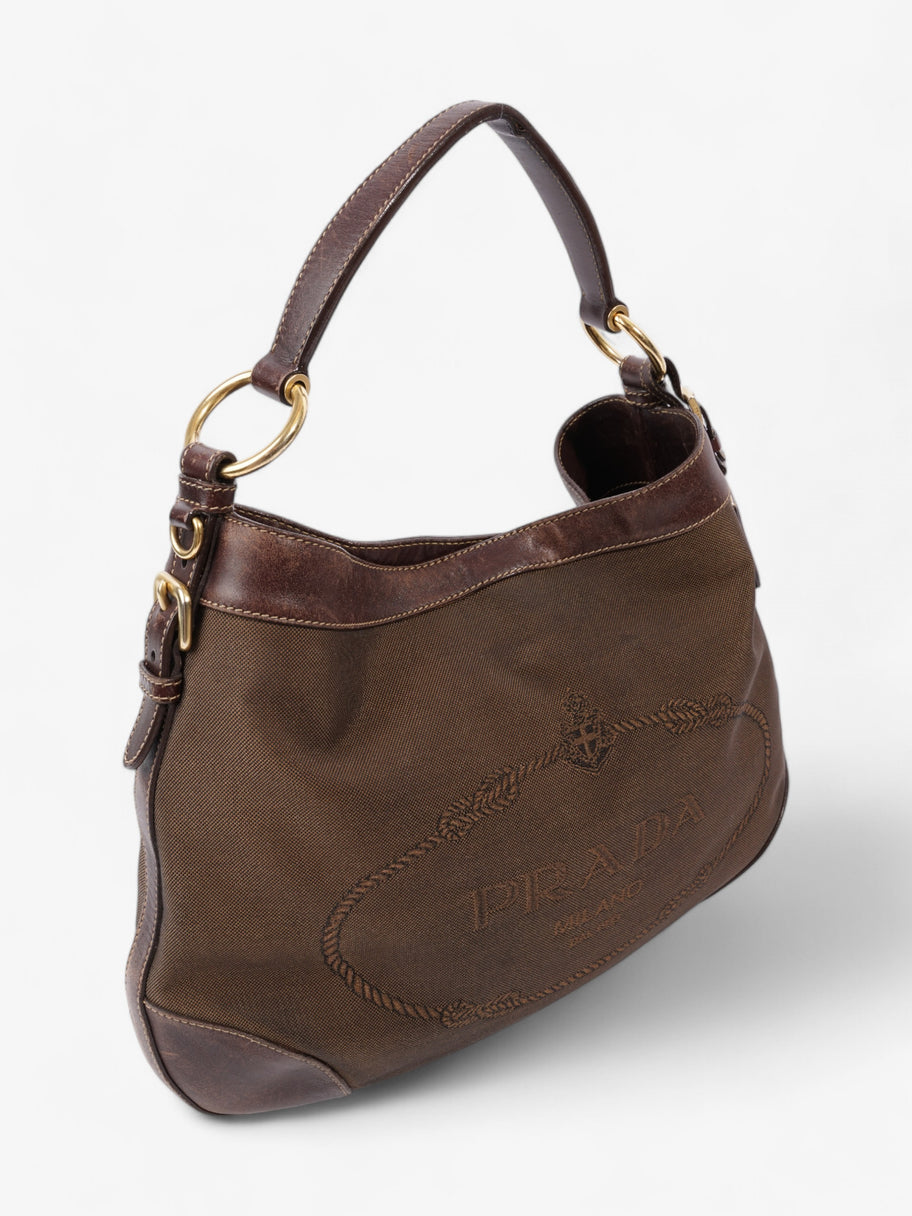 Prada Canapa Tote Brown Canvas Image 7