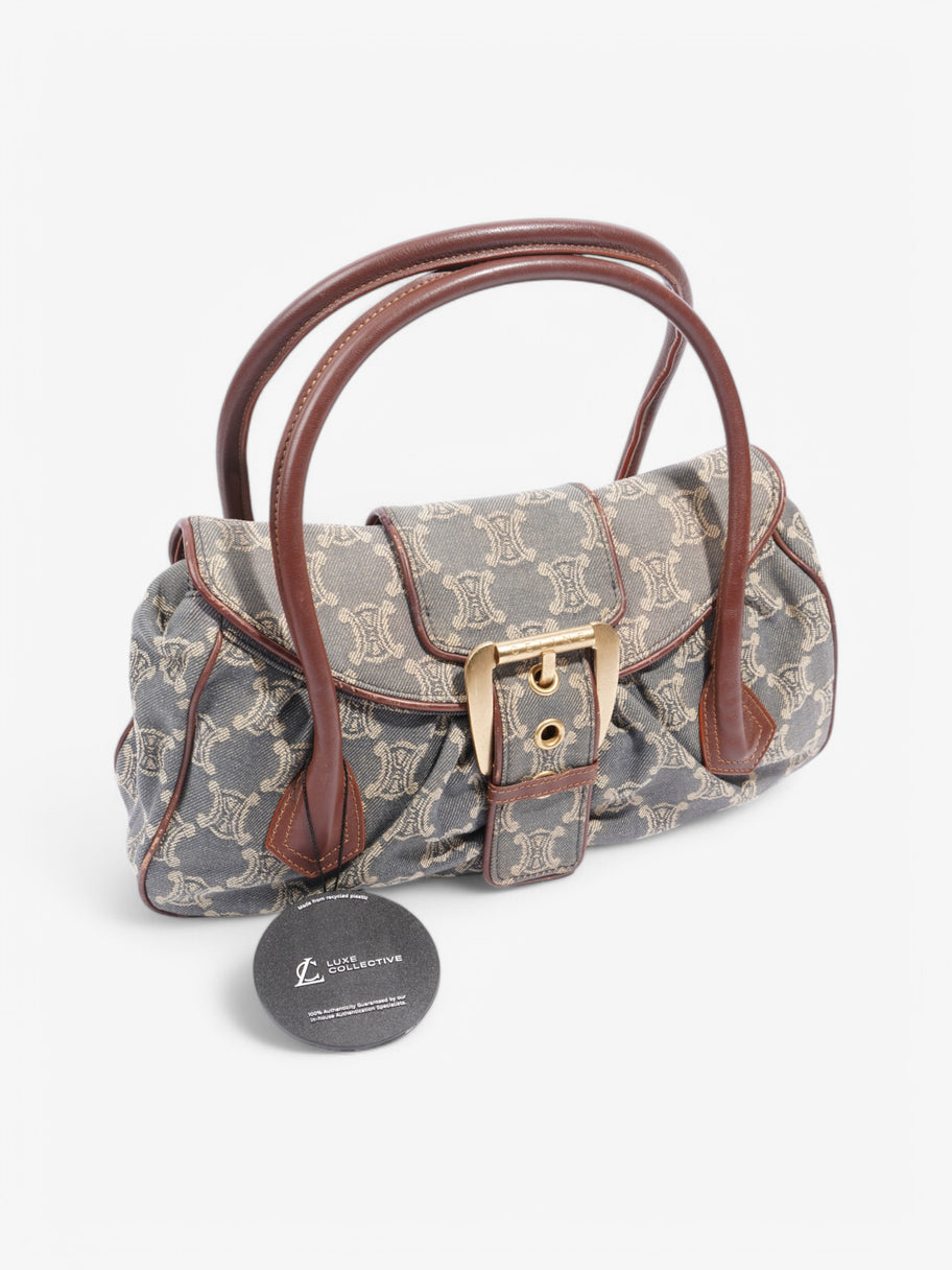 Celine Chouquette Triomphe Bag Blue / Beige  Denim Image 10