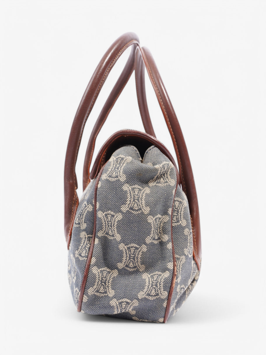 Celine Chouquette Triomphe Bag Blue / Beige  Denim Image 5