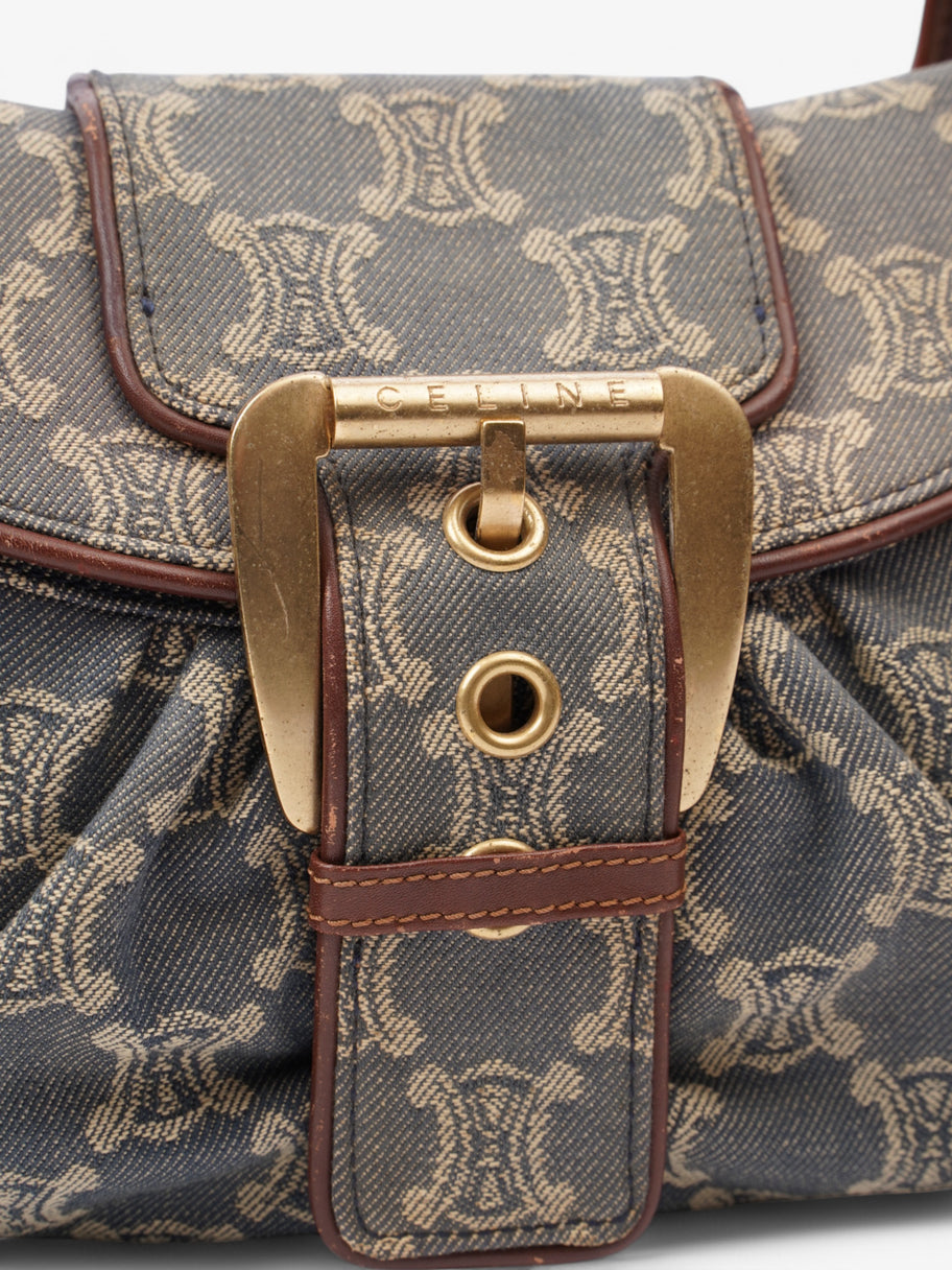 Celine Chouquette Triomphe Bag Blue / Beige  Denim Image 7