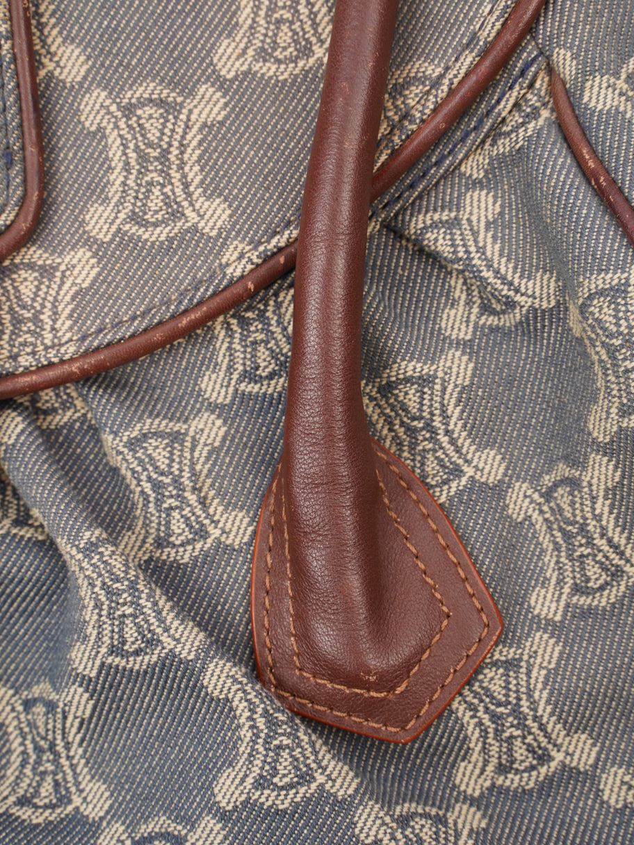 Celine Chouquette Triomphe Bag Blue / Beige  Denim Image 9