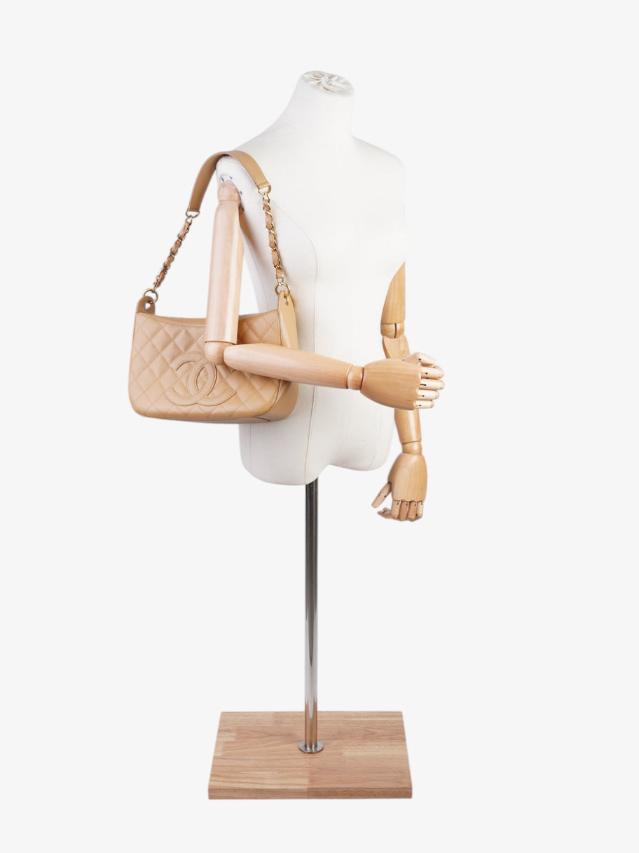 Chanel Timeless CC Shoulder Bag Beige Caviar Leather Image 2
