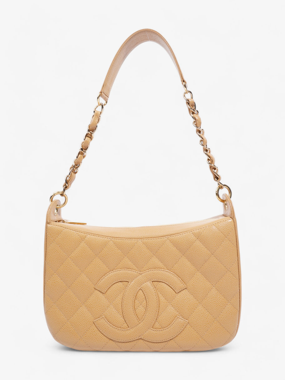 Chanel Timeless CC Shoulder Bag Beige Caviar Leather Image 1