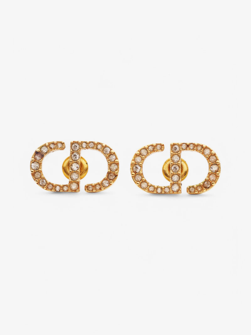  Christian Dior Petit CD Stud Earrings Gold Base Metal