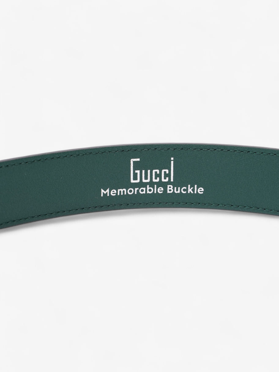 Gucci Memorable Buckle Belt Green / Silver Calfskin Leather 85cm / 34