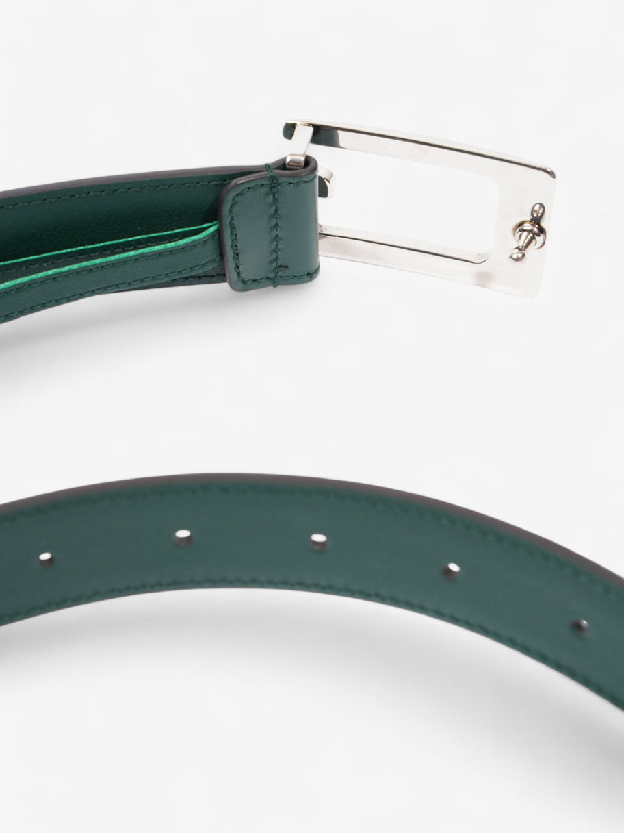 Gucci Memorable Buckle Belt Green / Silver Calfskin Leather 85cm / 34