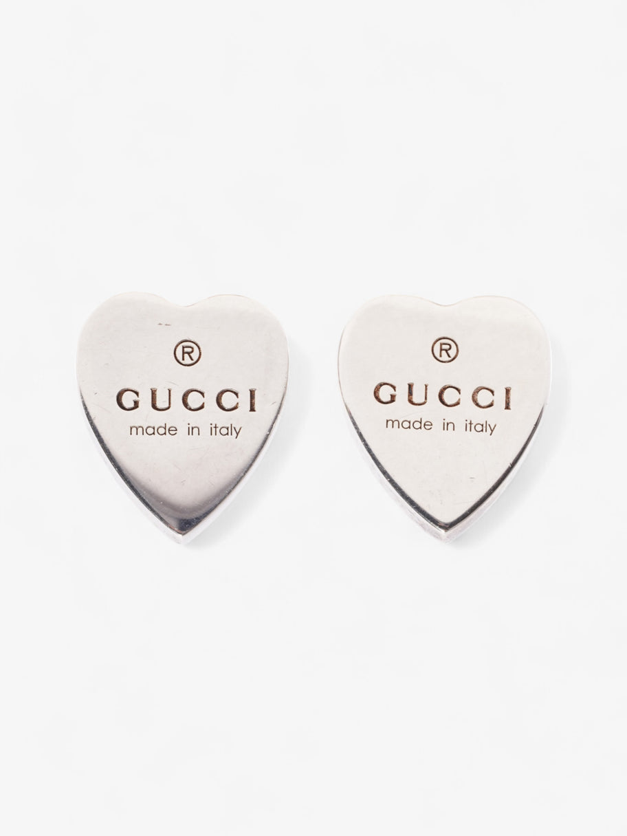 Gucci Trademark Heart Earrings Silver Silver Sterling Image 1