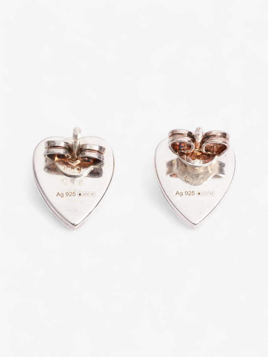 Gucci Trademark Heart Earrings Silver Silver Sterling Image 3