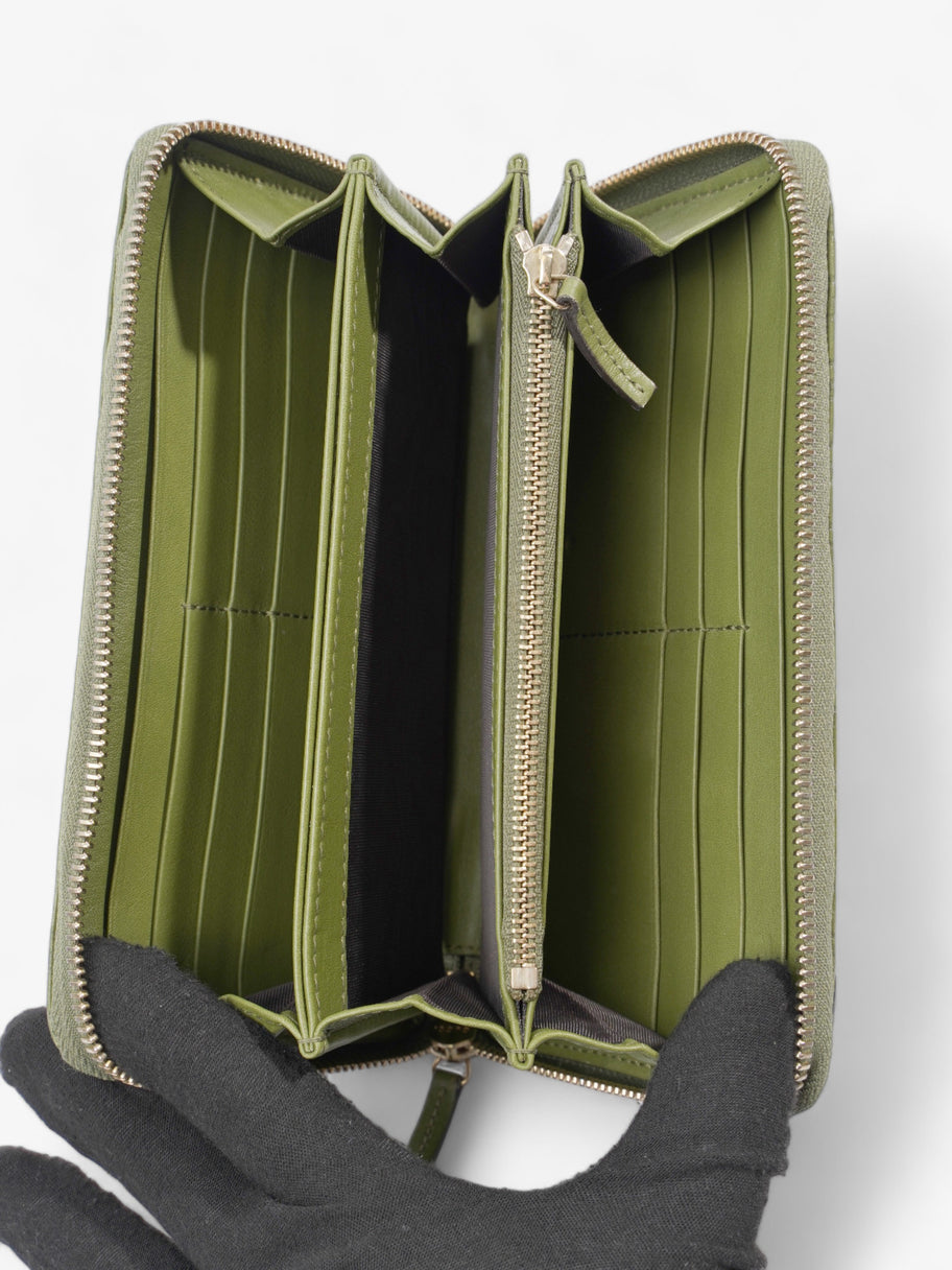 Gucci Microguccissima Continental Wallet Green Embossed Leather Image 7