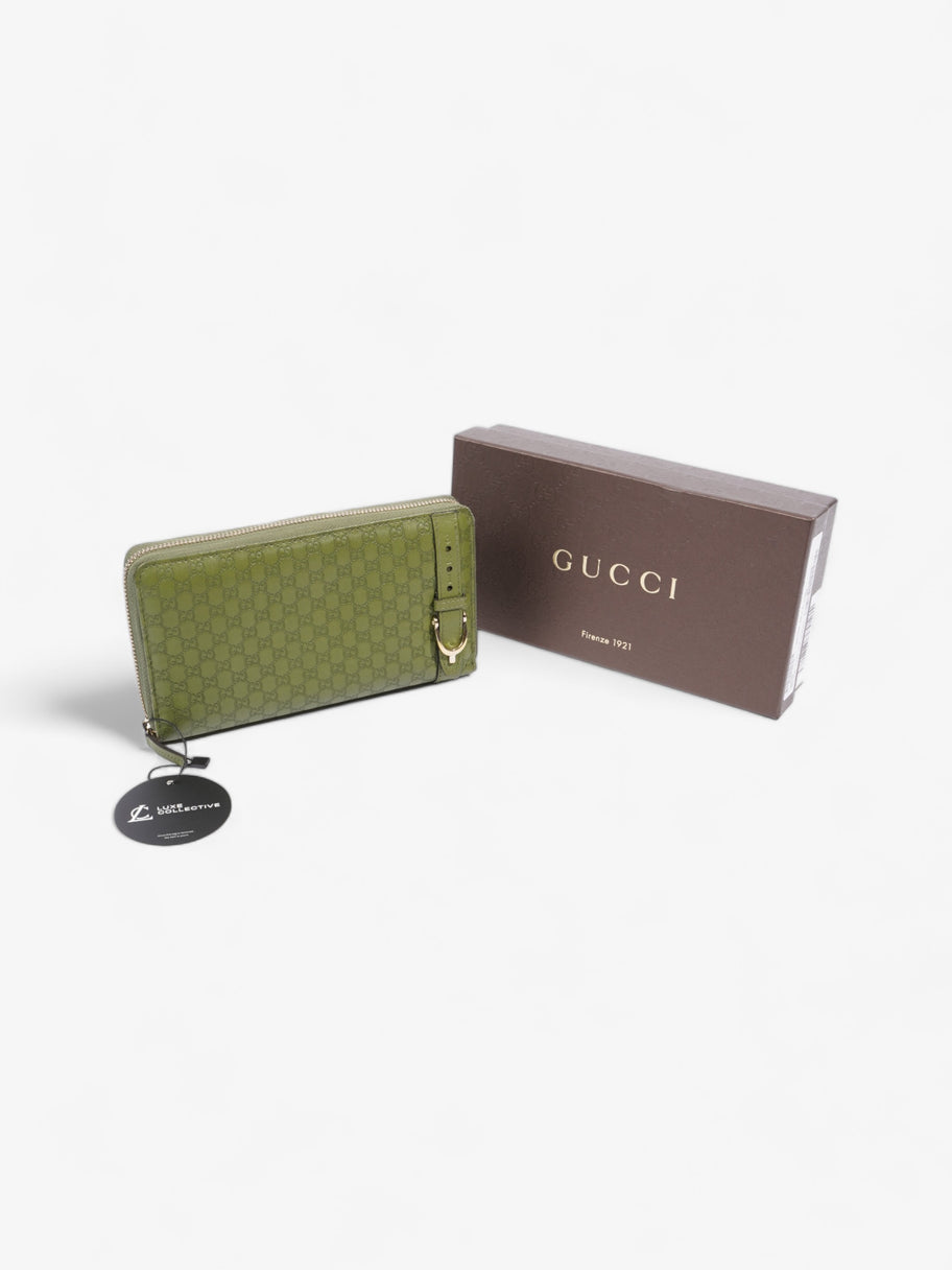 Gucci Microguccissima Continental Wallet Green Embossed Leather Image 8