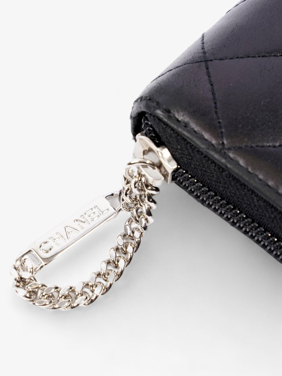 Chanel CC Cambon Long Zipper Bifold Wallet Black Leather Image 5