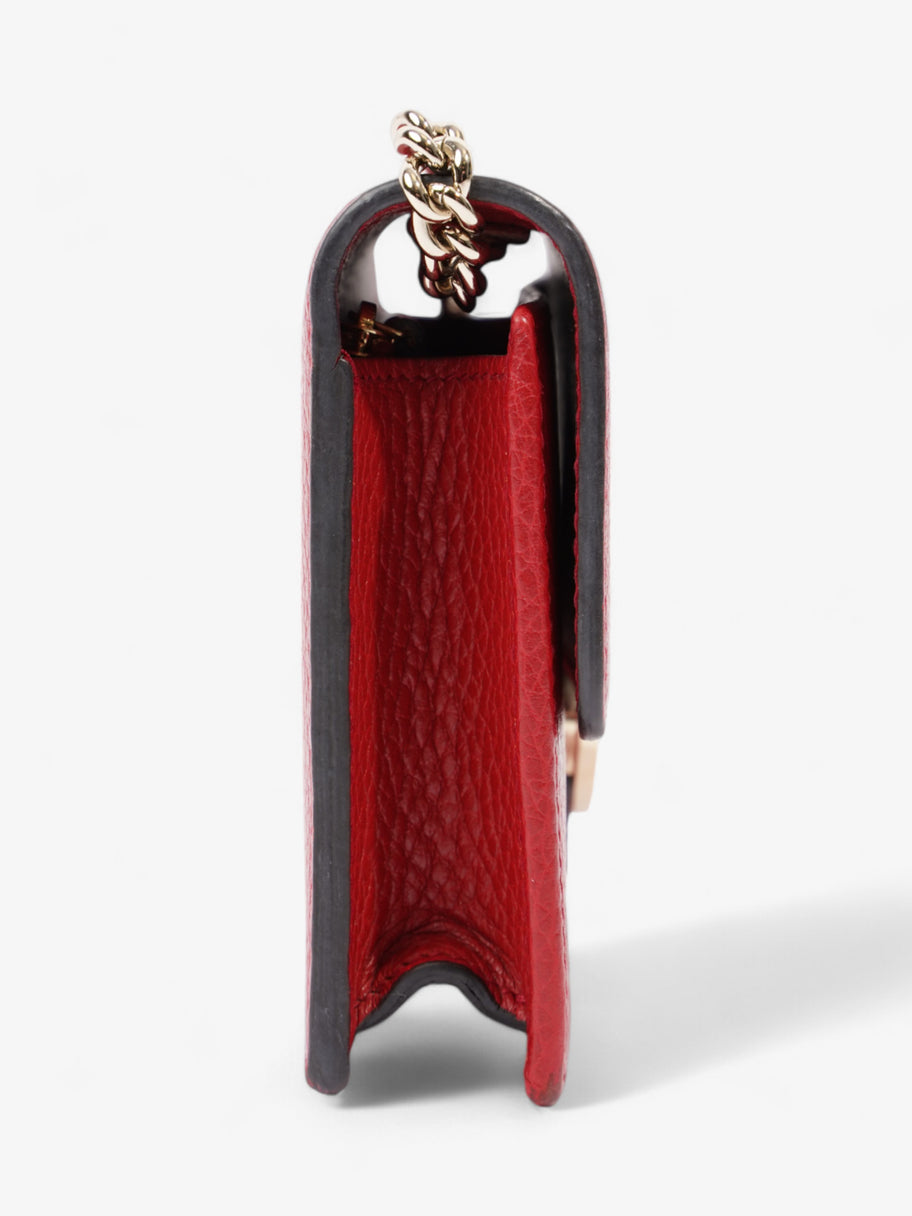 Gucci Interlocking G Leather Chain Wallet Red Leather Image 5
