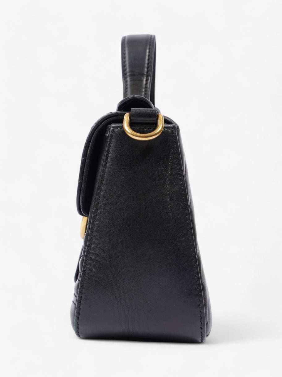 Gucci GG Marmont Top Handle Bag Black Matelasse Leather Mini Image 3