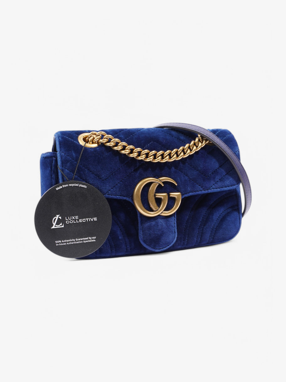 Gucci Marmont Flap Blue Velvet Mini Image 10