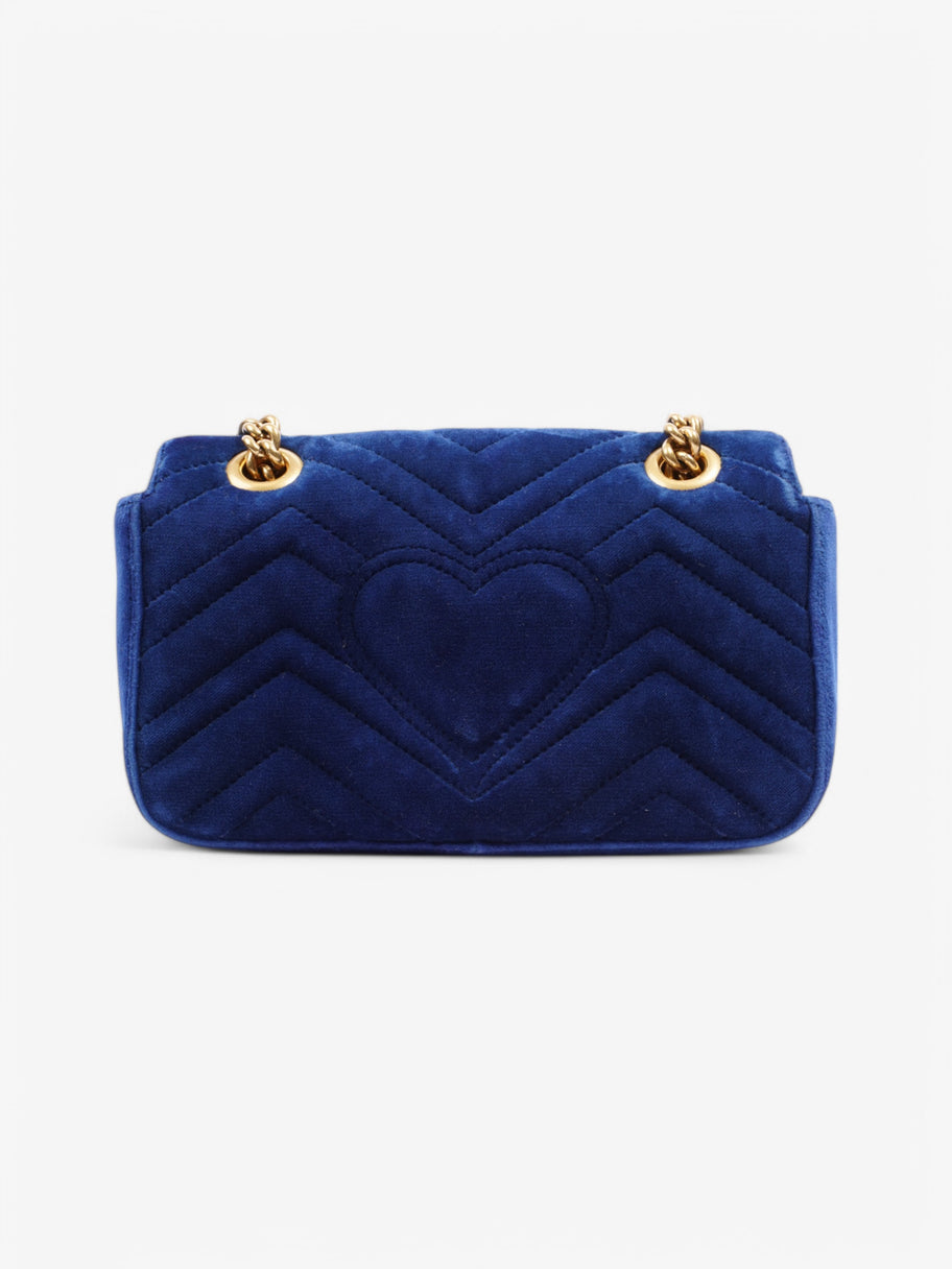 Gucci Marmont Flap Blue Velvet Mini Image 4