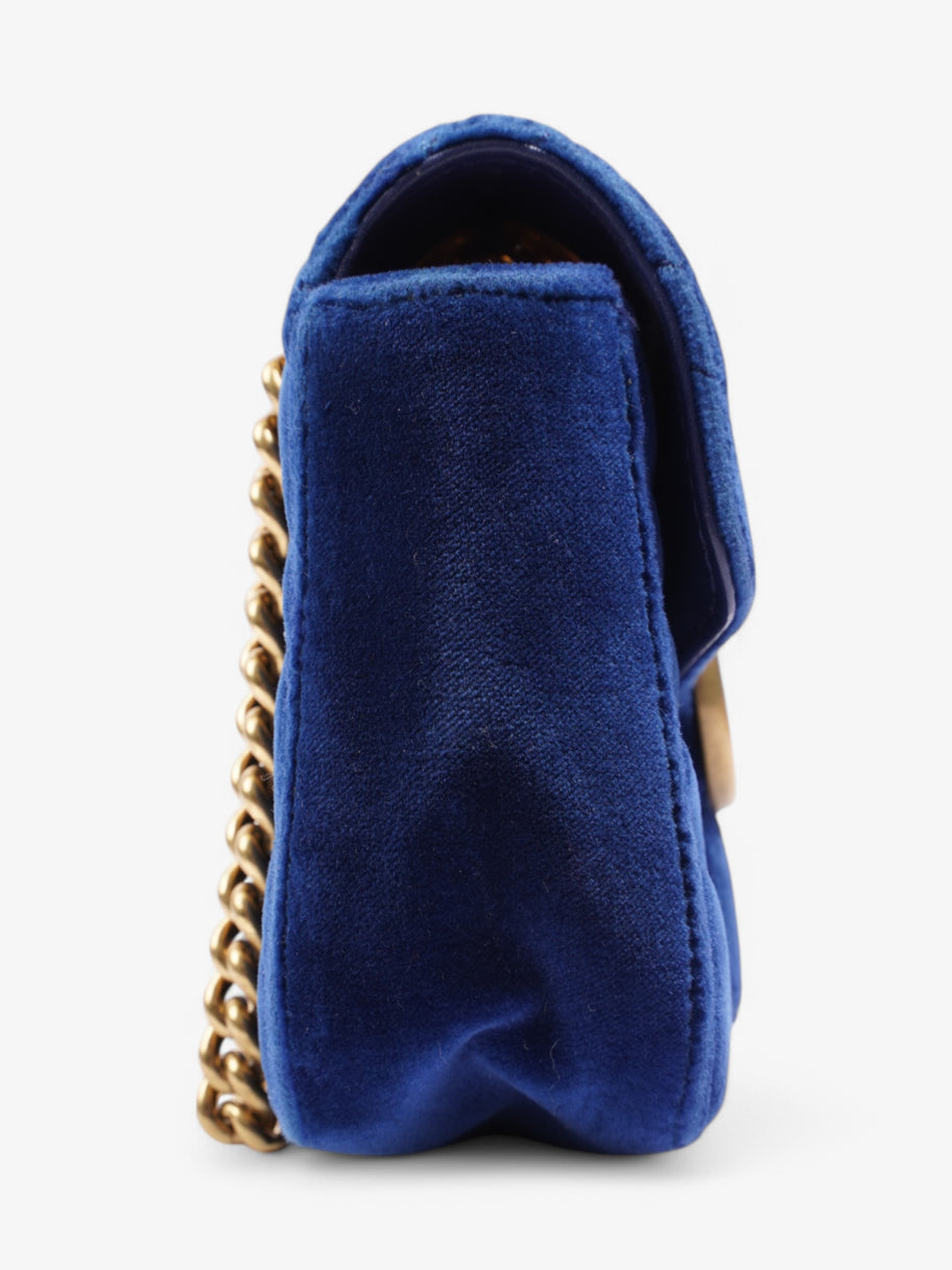 Gucci Marmont Flap Blue Velvet Mini Image 5