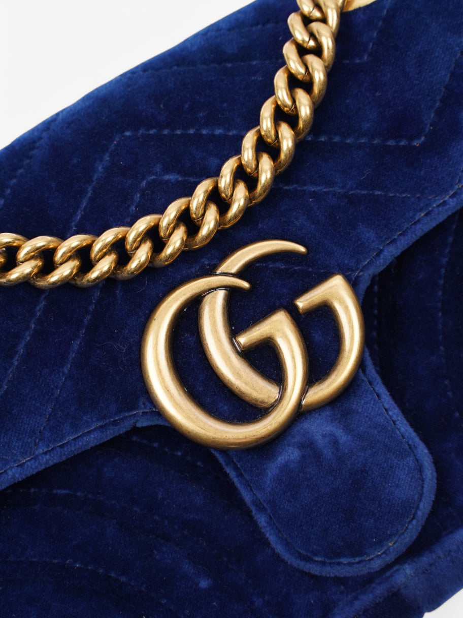 Gucci Marmont Flap Blue Velvet Mini Image 7