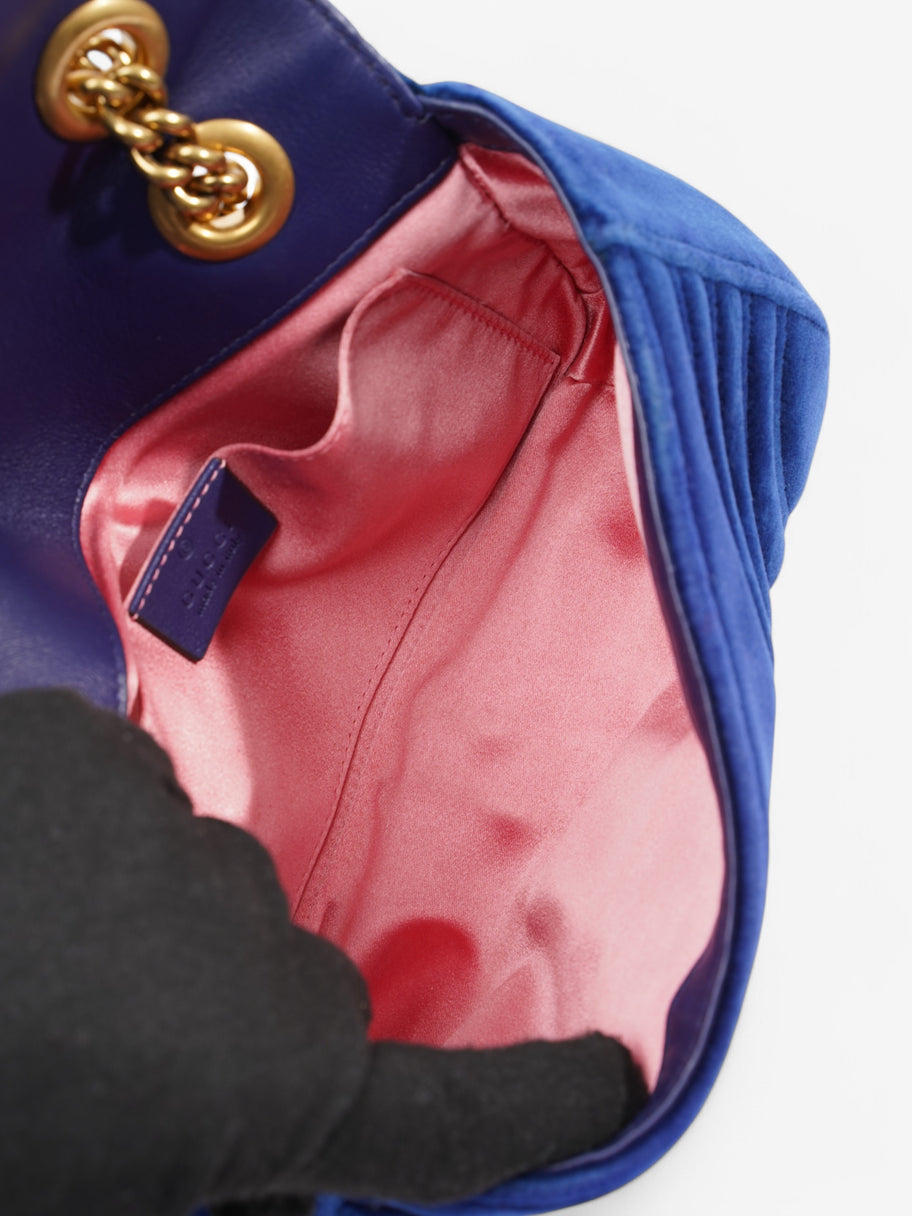 Gucci Marmont Flap Blue Velvet Mini Image 9