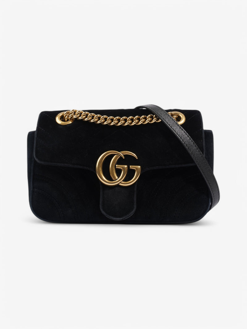  Gucci Marmont Flap Black Velvet Mini