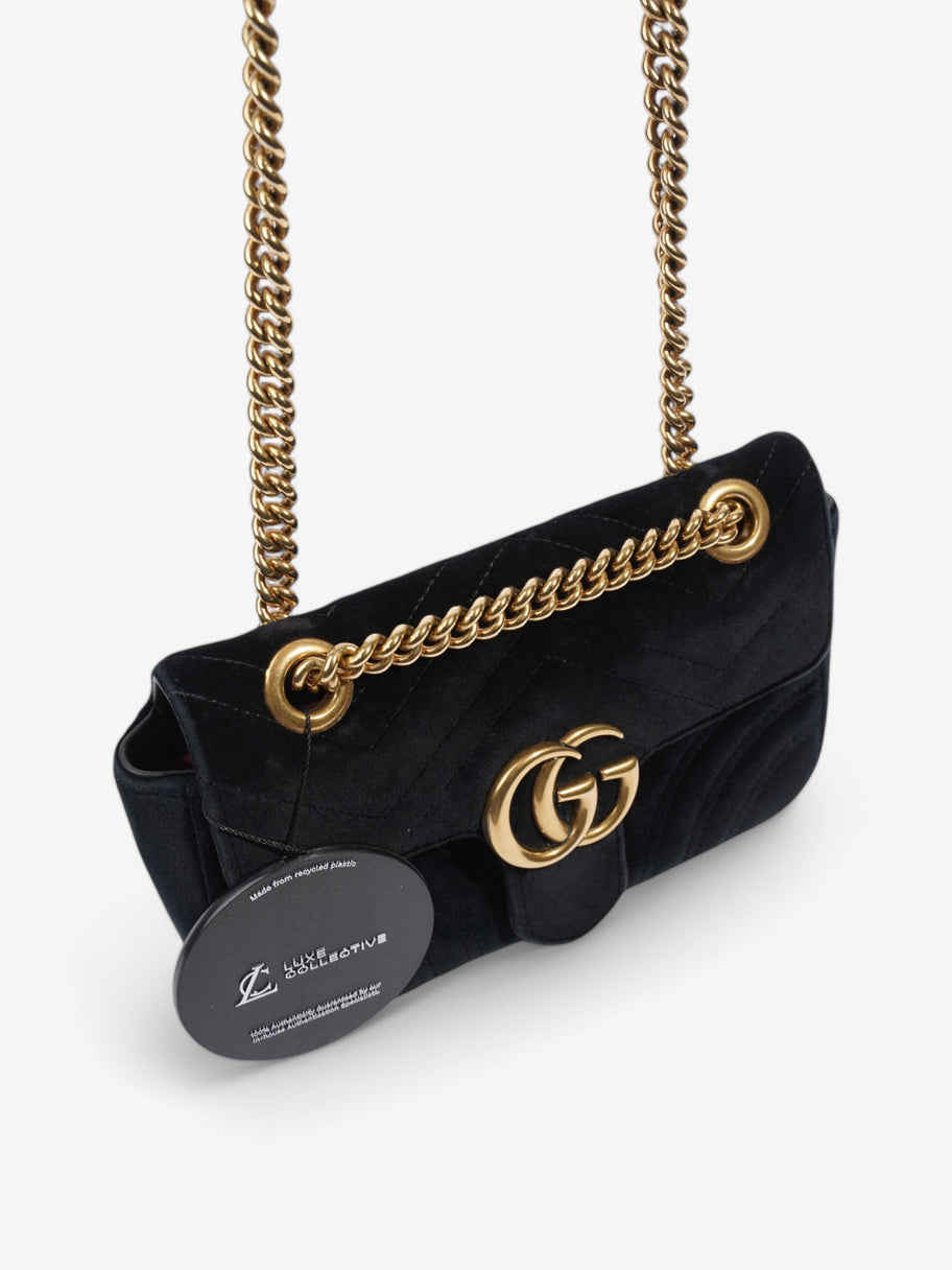 Gucci Marmont Flap Black Velvet Mini Image 11