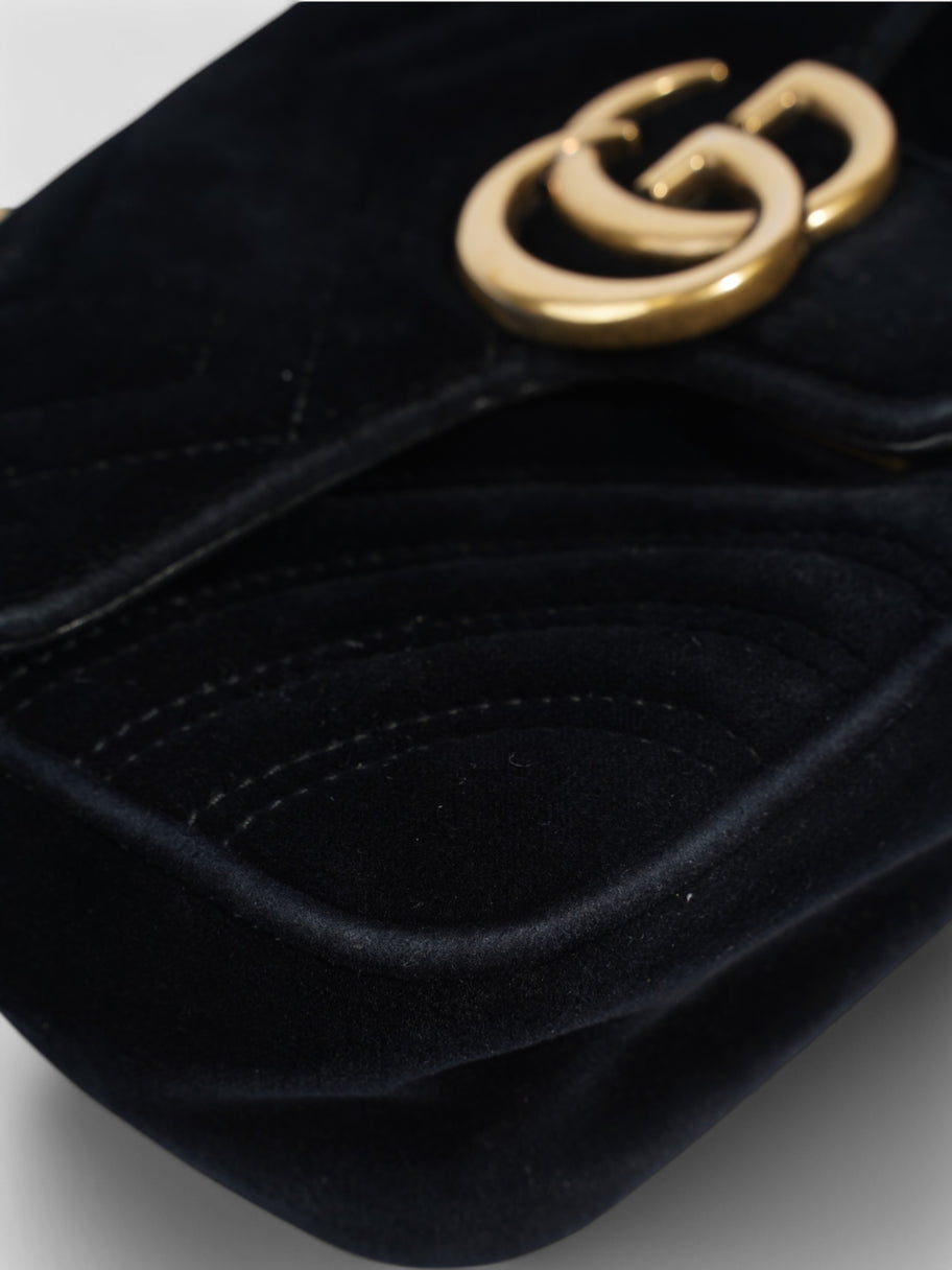 Gucci Marmont Flap Black Velvet Mini Image 7