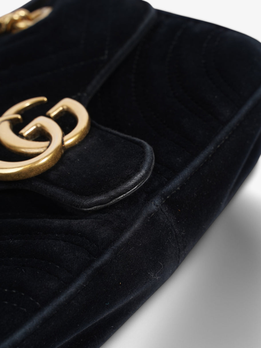 Gucci Marmont Flap Black Velvet Mini Image 8