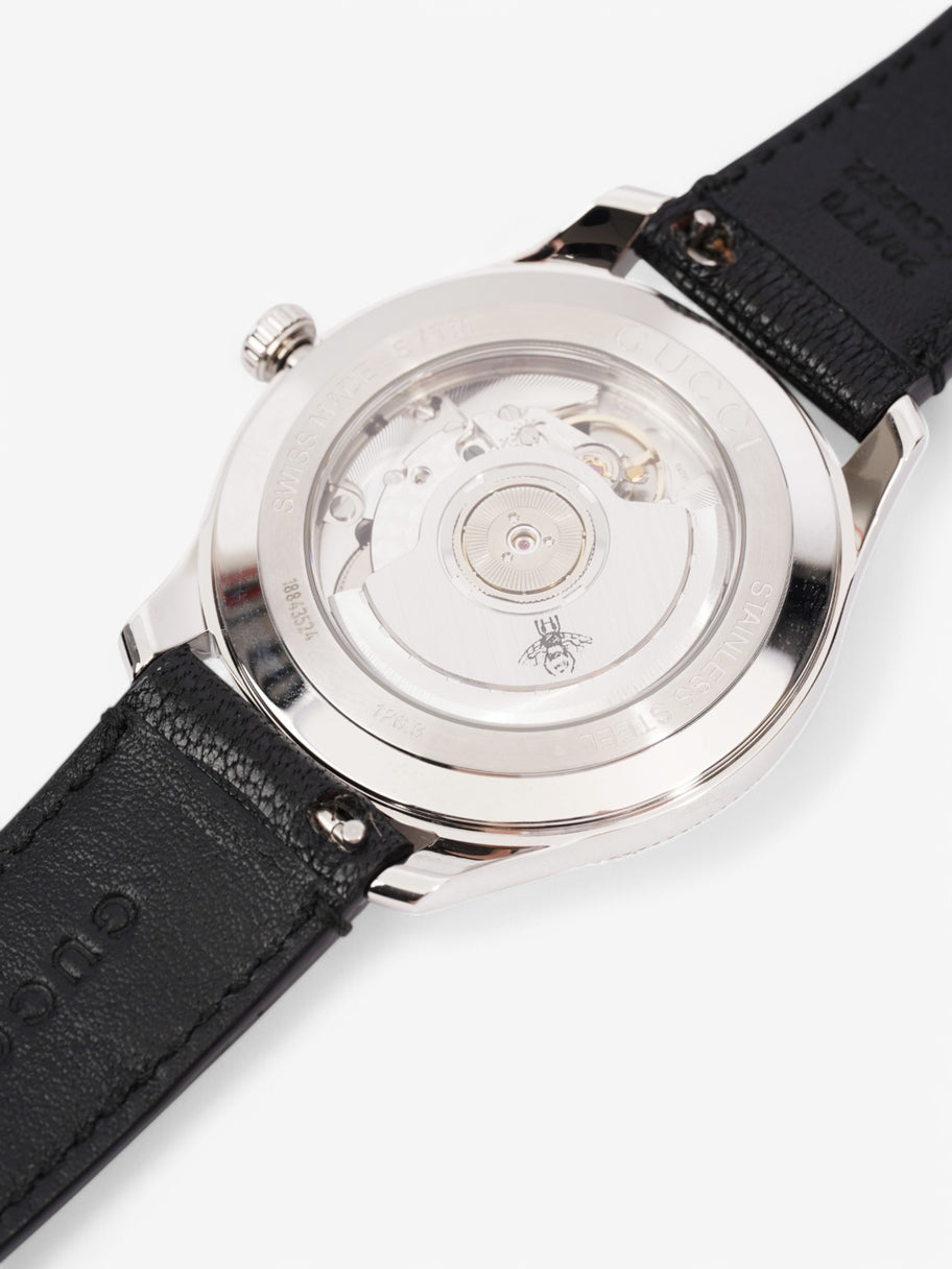 Gucci G-Timeless YA126365 Black / Silver Stainless Steel & Leather Strap 40mm Image 5