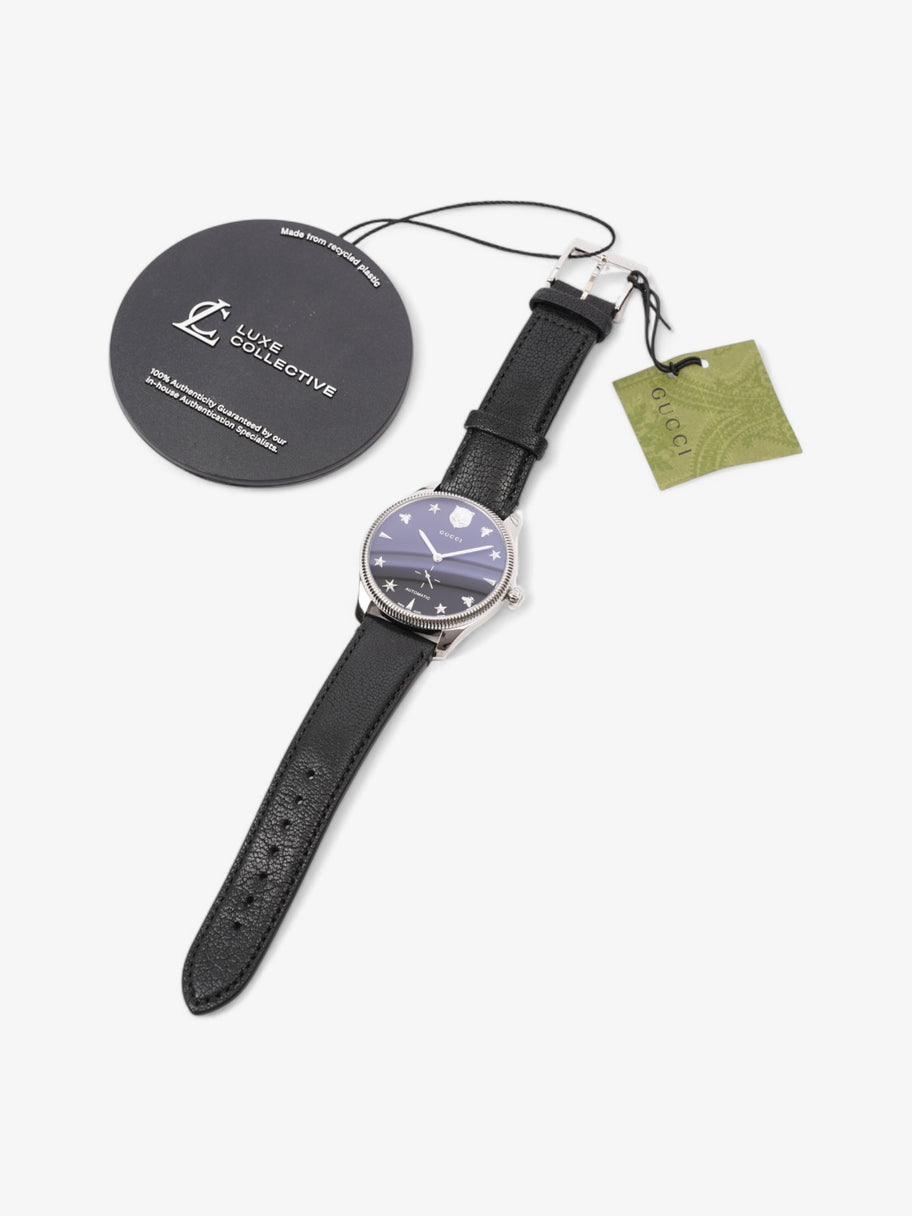 Gucci G-Timeless YA126365 Black / Silver Stainless Steel & Leather Strap 40mm Image 6
