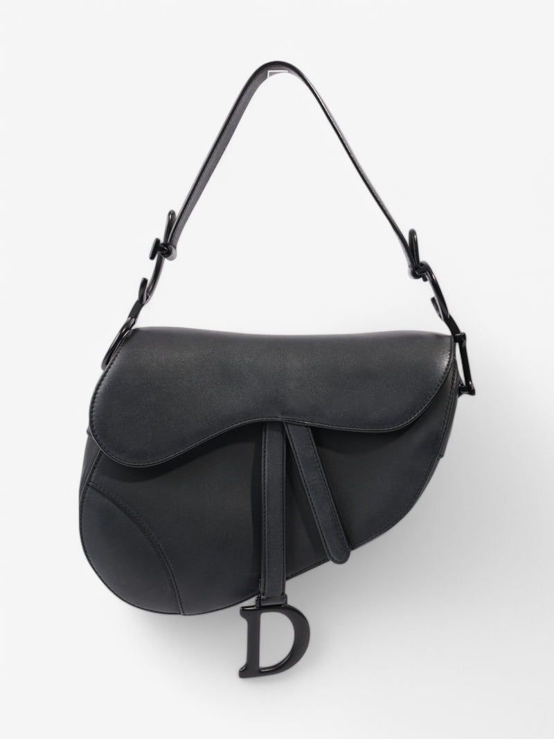 Christian Dior Saddle Bag Black Leather