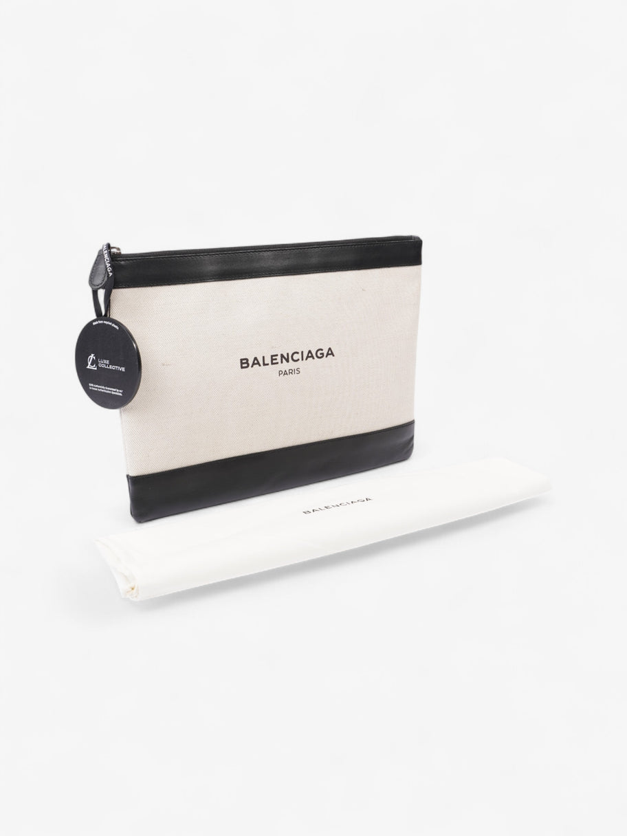 Balenciaga Pochette White  / Black Canvas Image 8