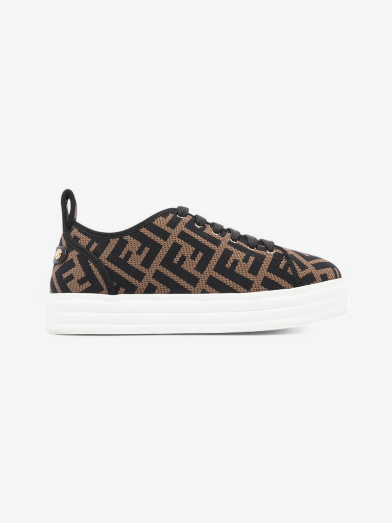  Fendi FF Flatform Sneakers Black / Brown Knit EU 38 UK 5