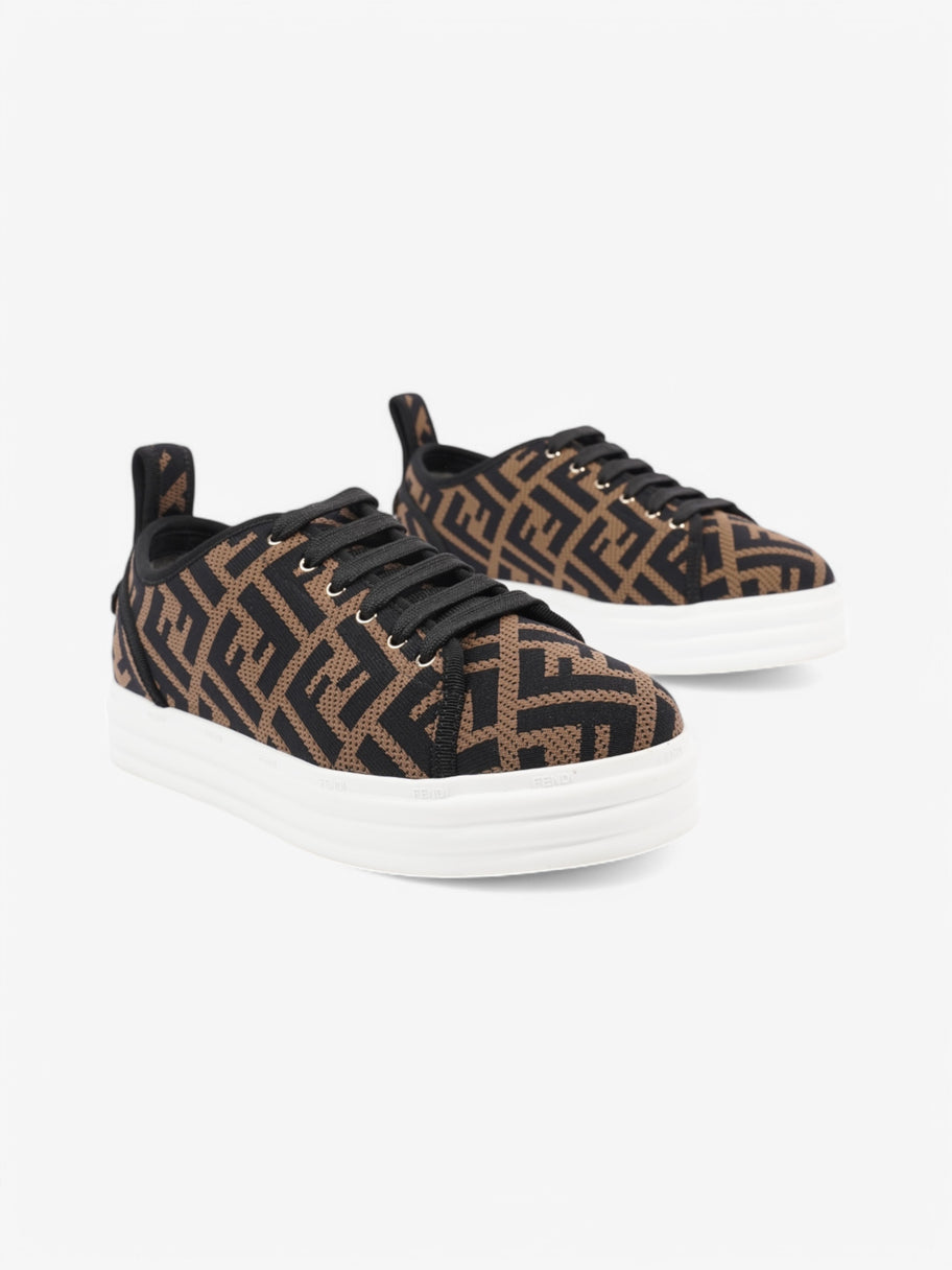 Fendi FF Flatform Sneakers Black / Brown Knit EU 38 UK 5 Image 2