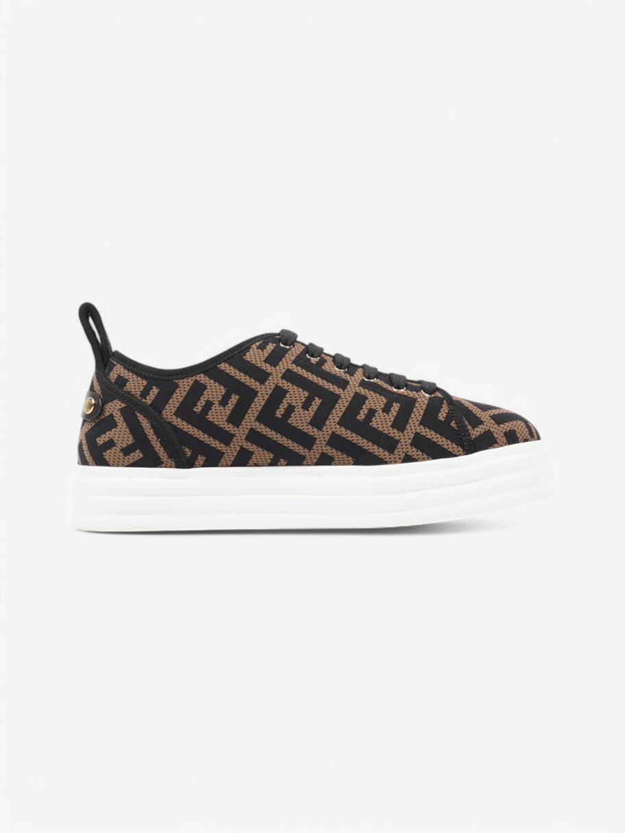 Fendi FF Flatform Sneakers Black / Brown Knit EU 38 UK 5 Image 4
